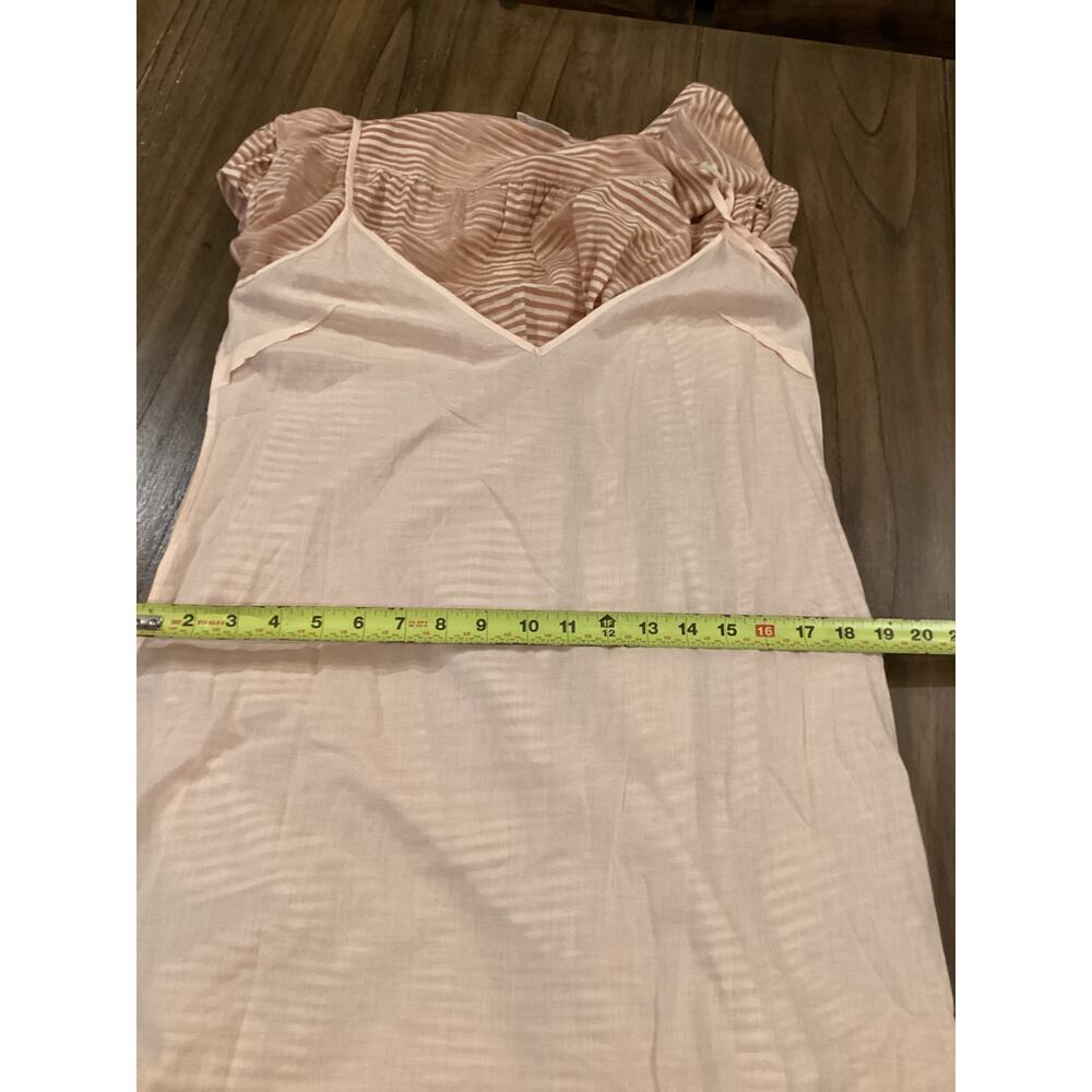 ULLA JOHNSON FIORA long sleeve tie STRIPED fawn tan shirt dress  Size 2 - Picture 10 of 11